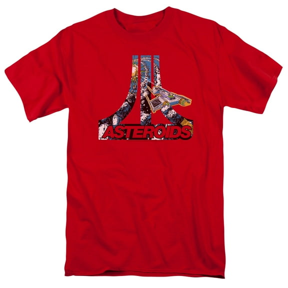 Atari Asteroids Atari S/S Adult 18/1 T-Shirt Red