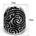 thumbnail image 2 of High polished (no plating) Stainless Steel Ring with Epoxy in Jet for Women Jet Stone Color Style TK1448 Size 8, 2 of 4