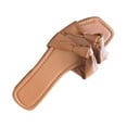 thumbnail image 5 of Itsun Sandals Women Slip and Slide, Womens Flat H-Band Slide Sandal Flat Sandal Brown, 5 of 5