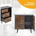 thumbnail image 3 of Neatifyes Storage Cabinet with 3 Drawers and Door, Industrial Wood Accent Cabinet with Adjustable Shelf, Retro Farmhouse Sideboard Buffet for Kitchen Living Room (Industrial), 3 of 10