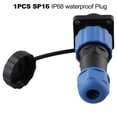 thumbnail image 3 of Sp16 Square Panel Mount Ip68 Waterproof Plug & Socket Circular Connector 2-9Pin, 3 of 6
