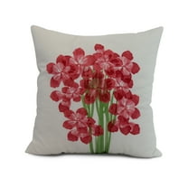 Simply Daisy, 18 x 18 inch, Florpalida, Floral Print Pillow, Red