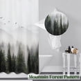 thumbnail image 5 of Shower Curtain Misty Forest Mountain Green Birds Tree Art Watercolor Water Repellent Bathroom Decor Nature Woodland Summer Shower Curtain Set Garden Fabric with 12 Hooks 72 x 84 inch Long, 5 of 5