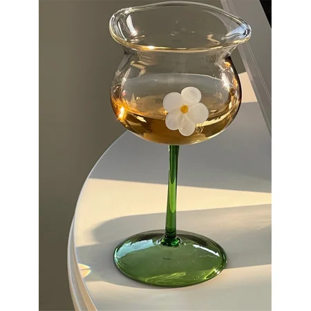 

Flower Mug Cocktail Glass Milk Coffee Cup Crystal Cocktail Champagne Coupes Wine Glass Home Party Juice Drinking Glasses
