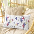 thumbnail image 4 of Red Purple Diamond Pillow Covers, Linen Long Throw Pillow Case, Modern Geometric Middle Century Retro Holiday Pillow Protector Decorative Cushion Cover for Living Room/Bedroom 12" x 20", 4 of 8
