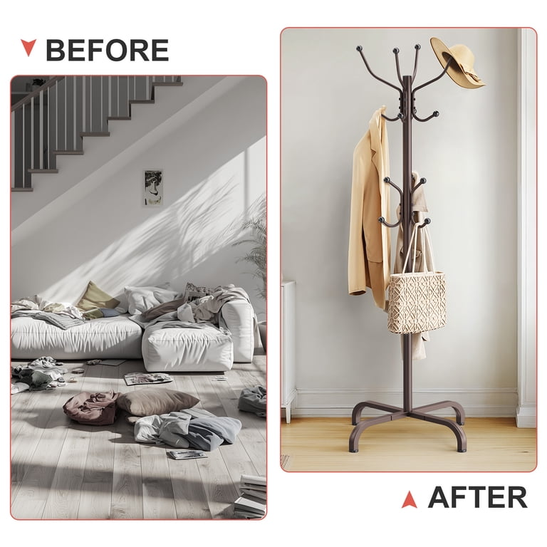 Freestanding Metal Coat Rack with 14 Hooks photo 6