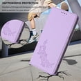 thumbnail image 6 of For Samsung Galaxy A17 / Galaxy A26 6.7" 【RFID Blocking 】Protective Purse Case Peony Strong Magnetic Attachment/Closure, Card Slots/Pocket, PU Leather Flip Wallet Case,Violet, 6 of 8