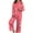Red, variant on Valentine's Day Pajamas Sets Women Cute Pink Heart Print Pjs Sets Shirt Top Pants 2 Piece Sets Sleepwear Red L