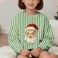 thumbnail image 5 of Lorytime Christmas Boys Girls Sweatshirts for Fall Santa Claus Stripes Shirt Crew Neck Long Sleeve Tops Pullover, 5 of 7