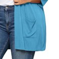 thumbnail image 4 of Vmvidoty Women's and Women's Plus Size Cardigan for Women 3/4 Sleeve Casual Open Front Light Cardigan Blue 5XL, 4 of 10
