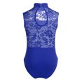 thumbnail image 2 of Sxiwei Kids Girls's 1PC Lace Leotards for Girls Ballet Dance Gymnastics Jump Suit with Round Neckline Blue L, 2 of 7