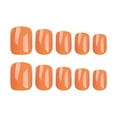 thumbnail image 4 of Uñas postizas Press On HPYFOI cortas cuadradas color naranja, 24 piezas, 4 of 6