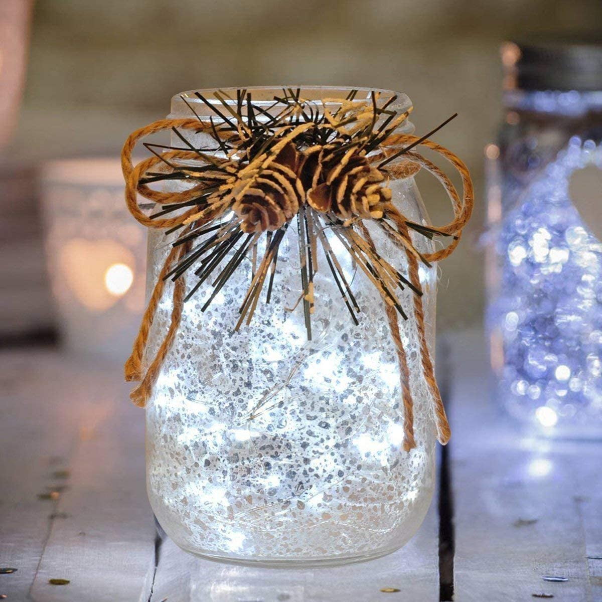 HomeDDecor Copper Wire String Lights, Fairy Light USB Plug in 66ft 200 Led Christmas String Light for Indoor Xmas Tree Wedding Party Patio Decor((White)