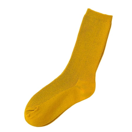 

IOAOAI Autumn Winter Solid Color Breathable Cotton Elastic Middle Tube Pile Heap Socks
