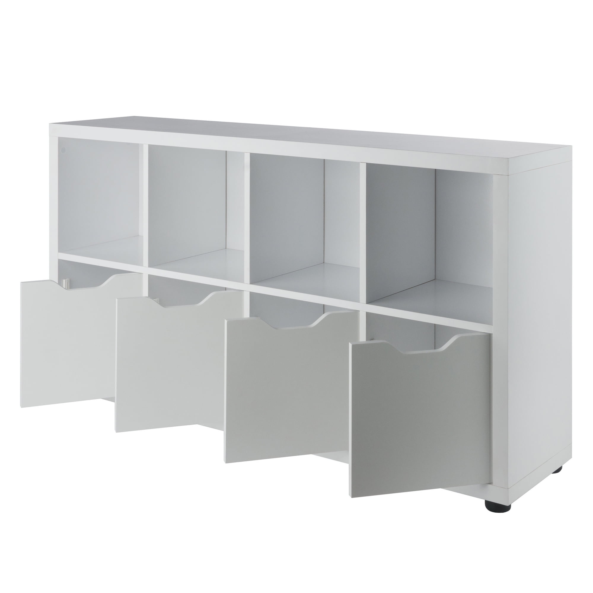 Contemporary Home Living 2-Tier Wooden Storage Cabinet - 48.25" - White
