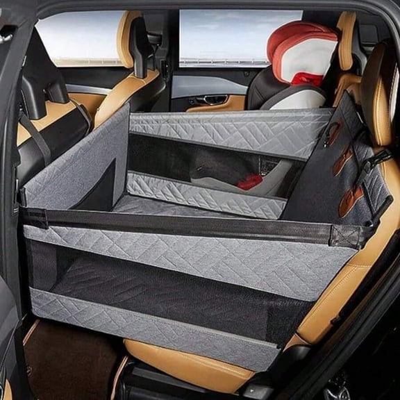 Dog Car Back Seat For Dogs,Waterproof Medium Dog Seat Cover Backseat,Pet Bed Car Hammock With 2 Mesh Windows,Waterproof Carseat For Dogs With 4-Splice Hard Bottom,Pet Seat Cover For Cars,Truck