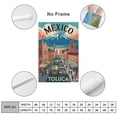 thumbnail image 2 of Vintage City Travel Poster of Toluca Featuring Streetcars, Flowers And Skyline Print Poster, 2 of 8