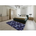 thumbnail image 5 of Ahgly Company Machine Washable Indoor Round Transitional Night Blue Area Rugs, 5' Round, 5 of 7