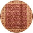 thumbnail image 1 of Ahgly Company Indoor Round Mid-Century Modern Orange Oriental Area Rugs, 6' Round, 1 of 6