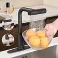 thumbnail image 5 of Kitchen Faucet with Pull Down Sprayer, Brushed Nickel Waterfall Single Hole Handle Stainless Steel Kitchen Sink Faucets,black, 5 of 8
