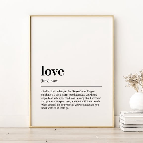 Love Definition Print, Love Poster, Love Wall Art Prints, Minimalist Poster, Aesthetic Poster, Dictionary Print, - Wall Art Print, 8x12 UNFRAMED