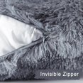 thumbnail image 5 of 18"X 18" Shaggy Plush FauxPillow CoversSoft Soild Decorative Pillow Cushion Case for Bed Couch, Grey Ombre,2 Pack, 5 of 9