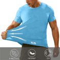 thumbnail image 3 of Eltusu Men's Athletic T-Shirts, Quick Dry Short Sleeve Crew Neck Stretch Sport Tops Light Blue Size S-4XL, 3 of 7