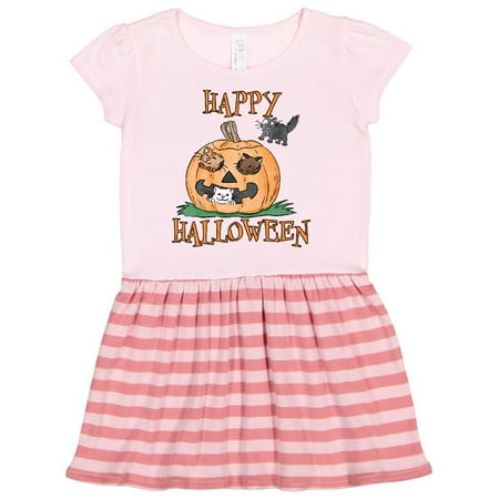 

Inktastic Happy Halloween Kittens in a Pumpkin Gift Toddler Girl Dress