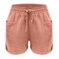 thumbnail image 3 of Abcnature Plus Size Shorts, Womens Athletic Shorts, Women Summer Drawstring Elastic Waist Casual Solid Shorts, Short, Comfy Beach Shorts, Yoga Pants, Cycling Sport Shorts Pink XL, 3 of 4