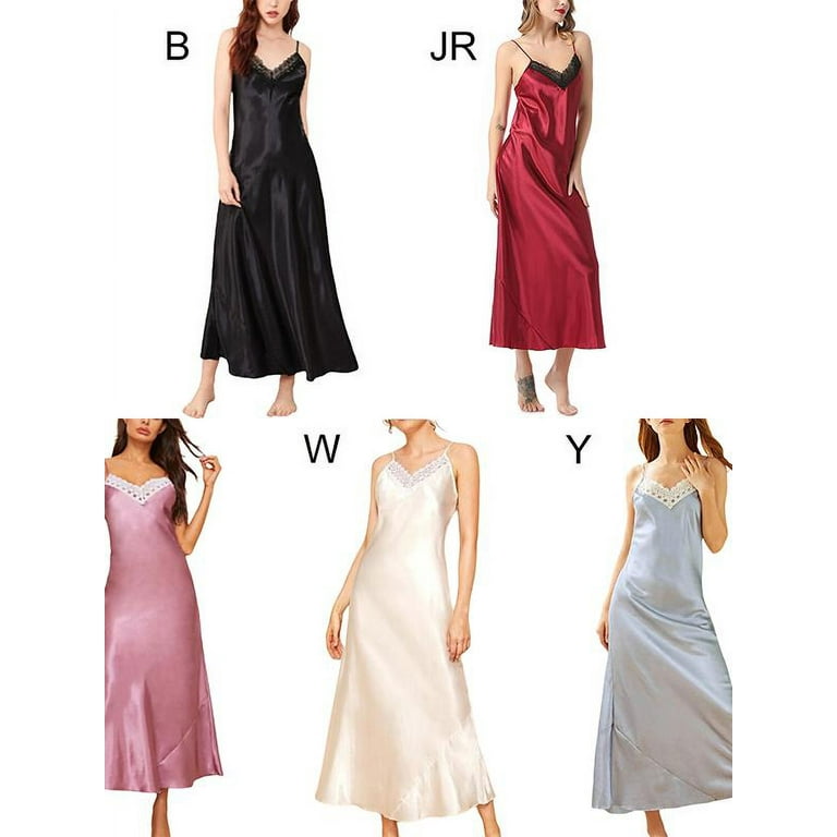 HOTWINTER Satin Nightgowns Long for Women Silk Chemise, Sexy