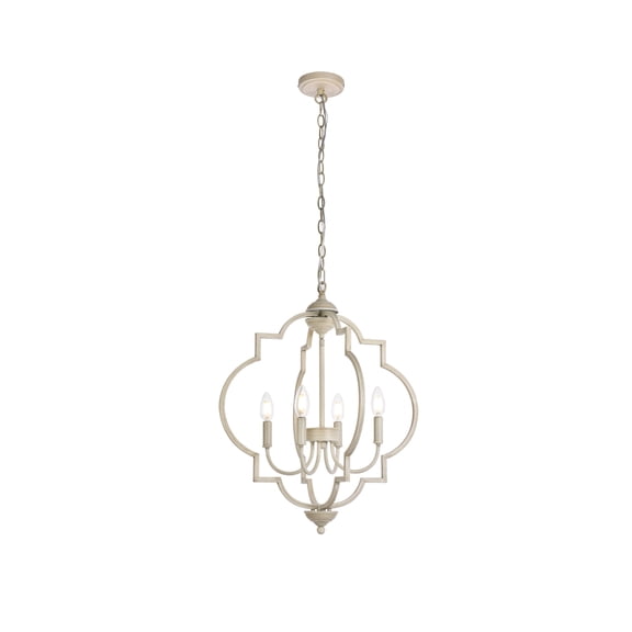 4-Light Pendant Lighting - Old World Charm, Dimmable, Weathered Dove Finish - Kitchen Island Light