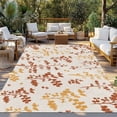 thumbnail image 2 of Orange Yellow Botanical Outdoor Rug for Patio/Deck/Porch, Non-Slip Large Area Rug 4 x 6 Ft, Rustic Country Spring Floral Summer Leaf Indoor Outdoor Rugs Washable Area Rugs, Camping Rug Carpet Runner, 2 of 8