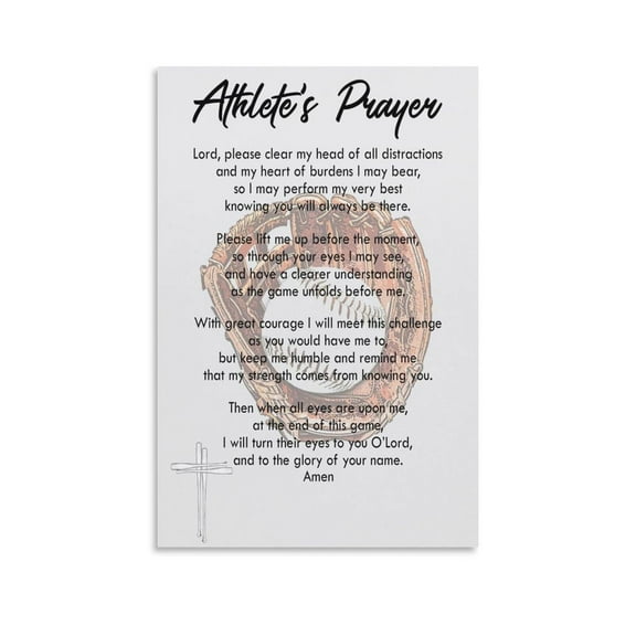 Athlete Prayer Poster Canvas Wall Art Posters For Room Aesthetic And Decor Poster For Bedroom Living Room Bathroom Kitchen Office Decor poster
