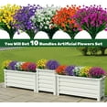 thumbnail image 3 of 20pcs Artificial Fake Flowers,Plastic Flowers for Outdoor Decoration, UV Resistant Faux Flowers Shrubs, Artificial Plants for Indoor Outside Garden Home Wedding Farmhouse（5 Colors）, 3 of 4