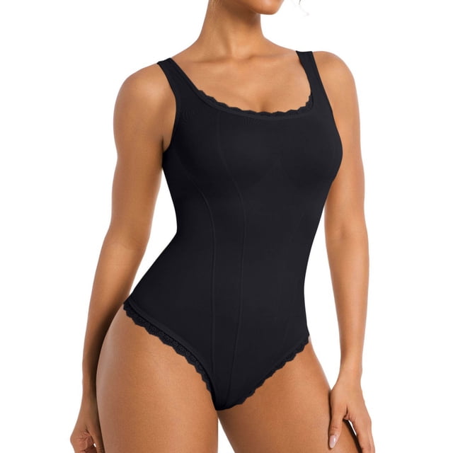 Body moldeador para mujer, color liso, encaje de alta elasticidad, soporte para el pecho, moldeador de abdomen, moldeador de nailon.