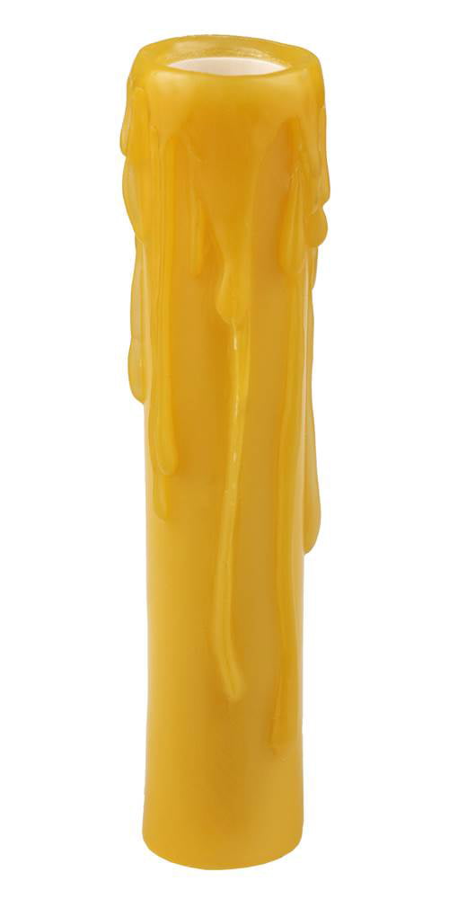 1.25"W X 6"H Beeswax Honey Amber Flat Top Candle Cover
