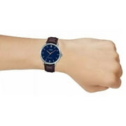Casio Men’s Brown Leather Watch with Blue Dial – MTP-VT01L-2BUDF