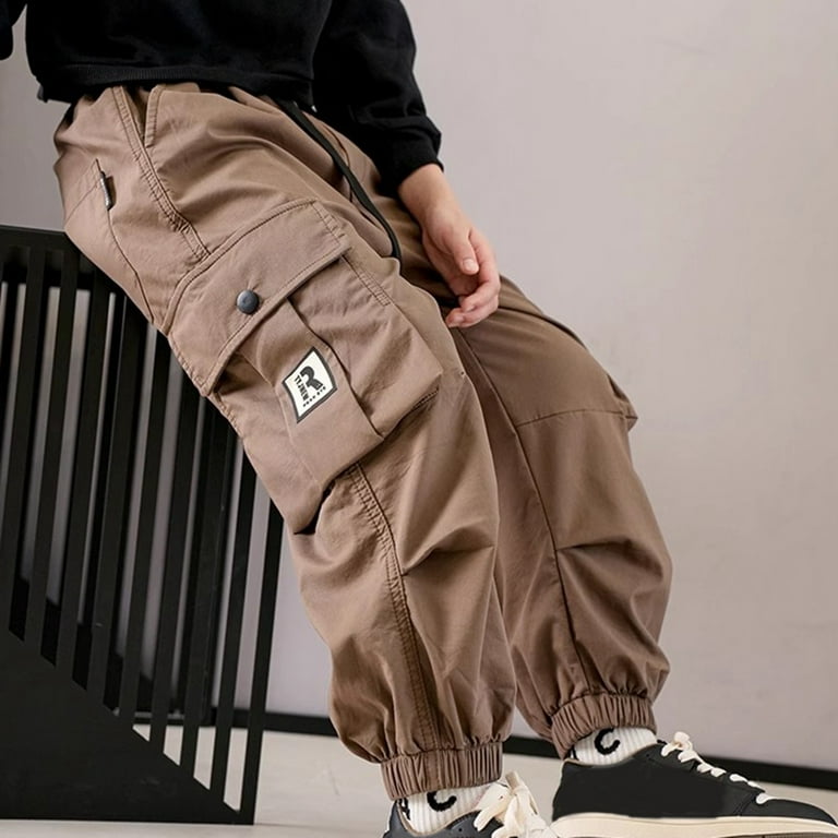 LIhncine Boys Baggy Cargo Pants Trendy Casual Parachute Pant LIhncine Boys Baggy Cargo Pants Trendy Casual Parachute Pant