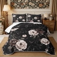 thumbnail image 2 of Manfei Gothic Bat Flower Quilt Full 3-Piece,Vintage Aesthetics Full Bedspread Sets,1 Coverlet and 2 Pillowcases, 2 of 7