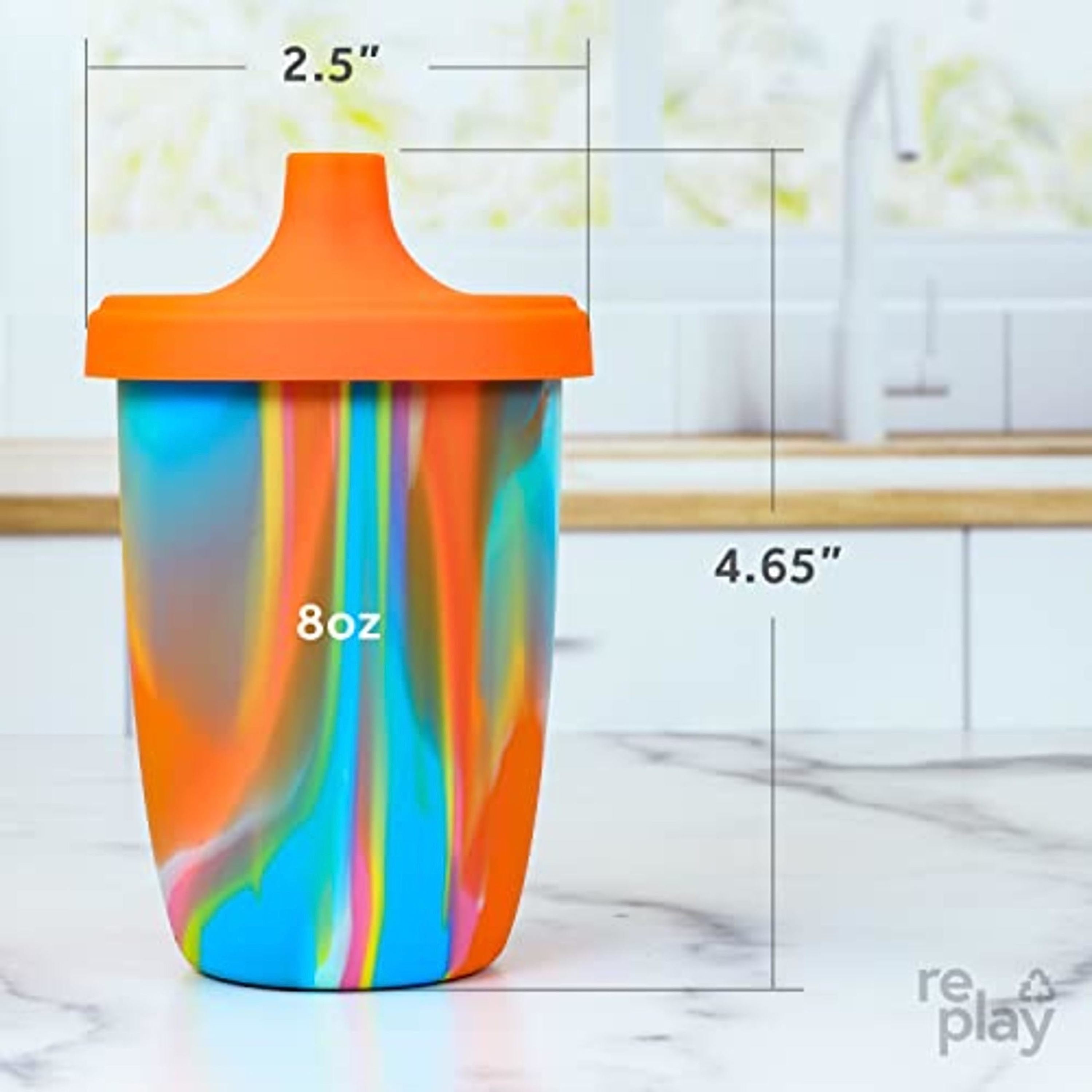 8oz Silicone Sippy cup- Rainbow – Re-Play
