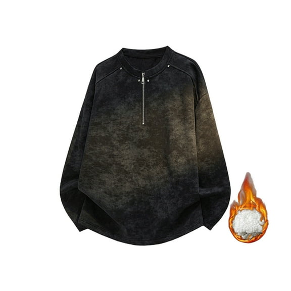FDGIU Men's Fleece Hoodie 2025 - Oversized Pullover Sweatshirt with Pockets, Heavyweight Fall Streetwear