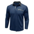 thumbnail image 4 of BXINGOHAI Golf Shirts for Men Long Sleeve Lightweight Casual Collared Shirts with Button Today Sales Sapphire Blue,2XL, 4 of 6