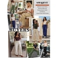 thumbnail image 6 of SWQZVT Womens Linen Pants Summer Wide Leg Palazzo Beach Pants for Women Casual Pants with Pocket, 6 of 8