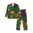 thumbnail image 1 of Balery Mardi Gras7 Pijama para Hombre de Dos Piezas con Manga Larga, Conjunto de Dormir y Descanso Suave con Bolsillos-Large, 1 of 5