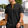 thumbnail image 5 of CBASIHI Henley Shirts for Men with Pocket- Classic Short Sleeve Summer Fashion Casual Mens Lightweight T-Shirt Black Size S, 5 of 9