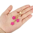 thumbnail image 3 of Llave de encanto de flores, colgante de llavero esmaltado con gancho de presión, rojo rosa, 3 of 6