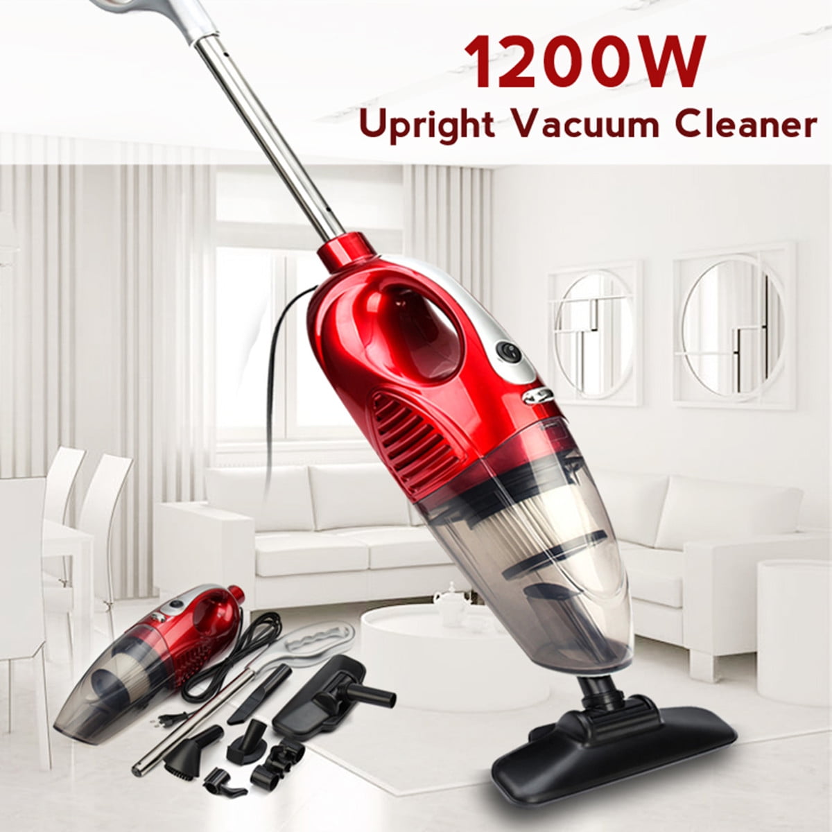 2in1 1200W Home Office Upright Vacuum Cleaner Clean Handheld Bagless