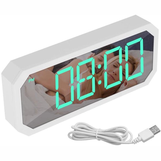Reloj Despertador Electrónico Led Reloj De Cabecera Con Fecha De Temperatura Brillo Ajustable Reloj Digital 5V Carga Usb Reloj De Mesa Rectangular Para Dormitorio Oficina Hogar Muyoka Hogar