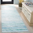thumbnail image 2 of SAFAVIEH Malibu Benedict Distressed Polyester Machine Washable Runner Rug, Grey/Aqua, 2'6" x 8', 2 of 7