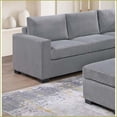 thumbnail image 2 of Modern Light Gray Corduroy 4-Piece Sectional Sofa Set for Living Room - L-Shape, Console & Ottoman | Light Gray | Corduroy | Foam+Spring, 2 of 8